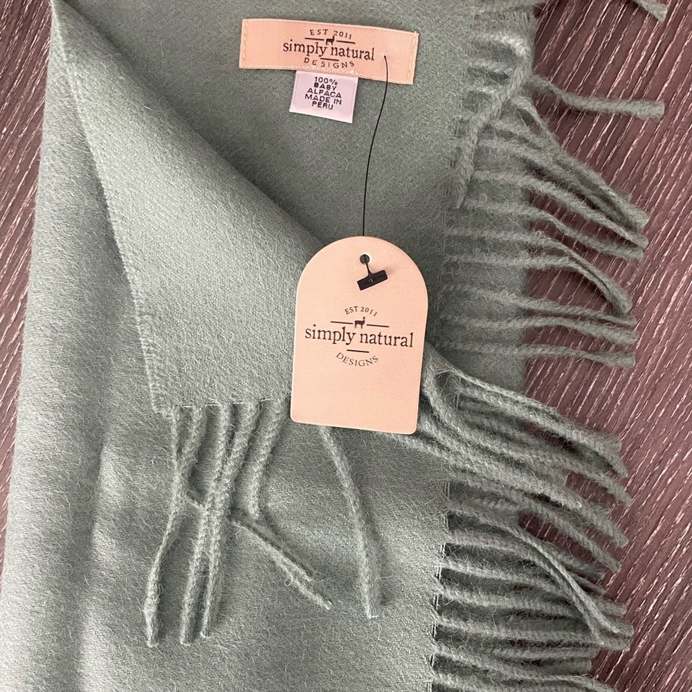 Soft Green Alpaca Scarf